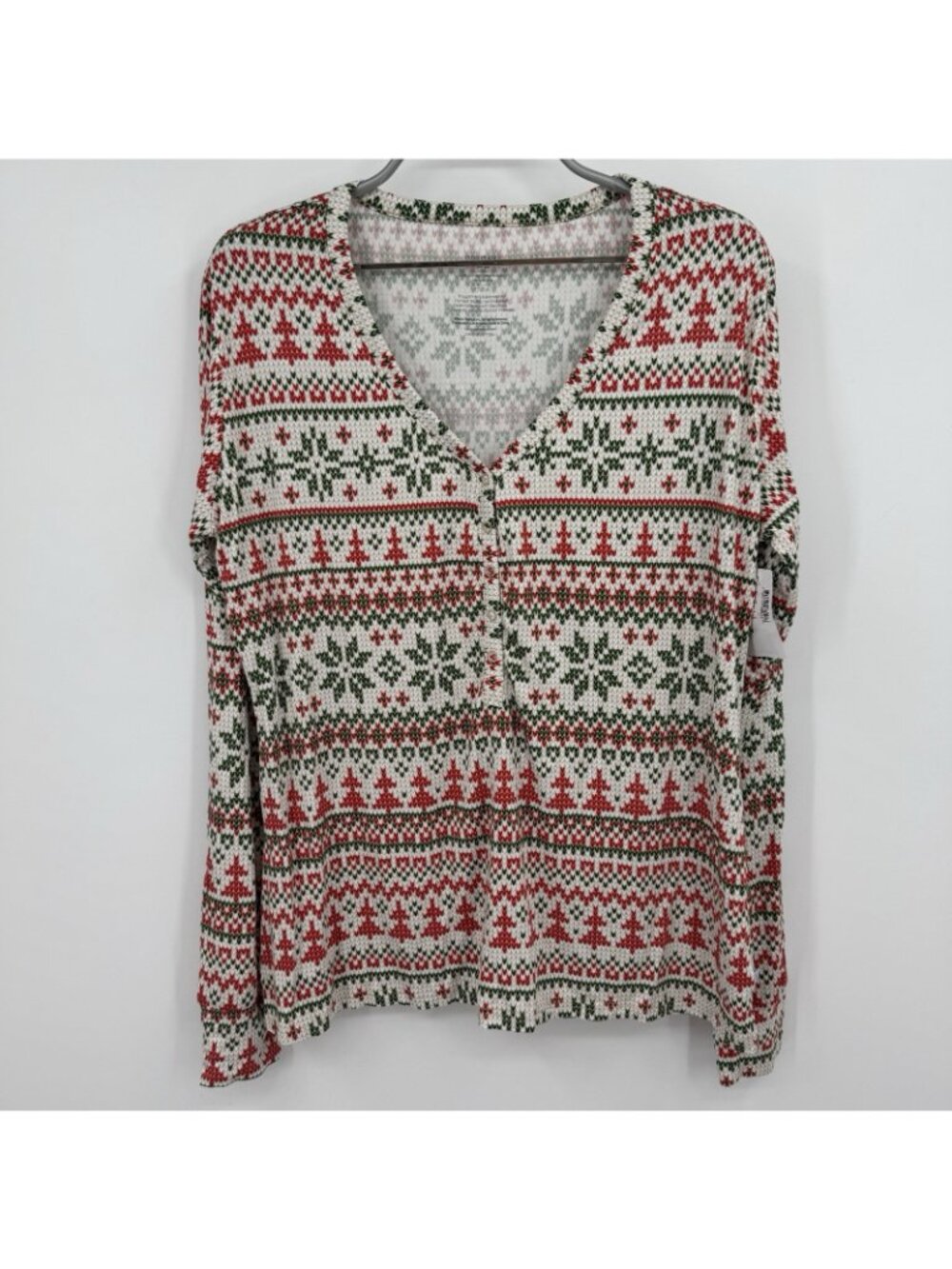 Posh Peanut Bamboo Nicholas Holiday Fair Isle Pajama Set sz L Women's Christmas - Picture 2 of 9